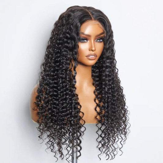 100% Raw Human Hair Deep Wave Wig – Luxury Curly Lace Front Wig