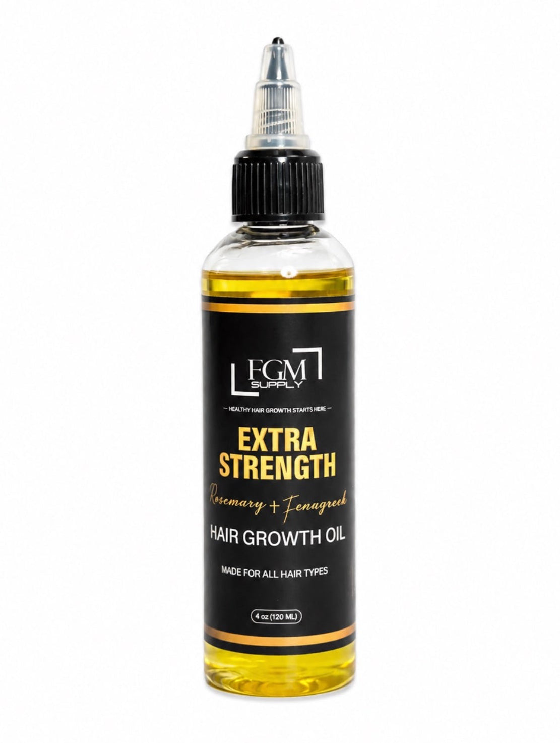 FGM Supply, Rosemary Hair Growth Oil with Fenugreek – Extra Strength Hair Growth Serum for Thicker, Longer, Stronger Hair | Scalp Oil for All Hair Types