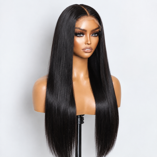 100% Raw Human Hair Straight Wig